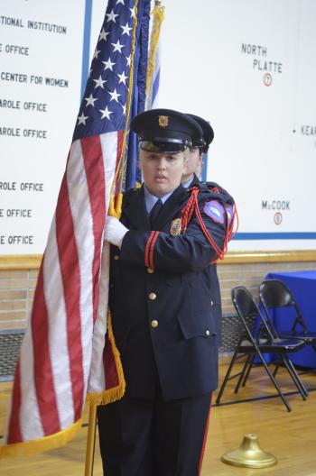 During the ceremony, the Nebraska Department of Correctional Services Honor and Color Guard Unit performed the posting and retiring of Colors. 